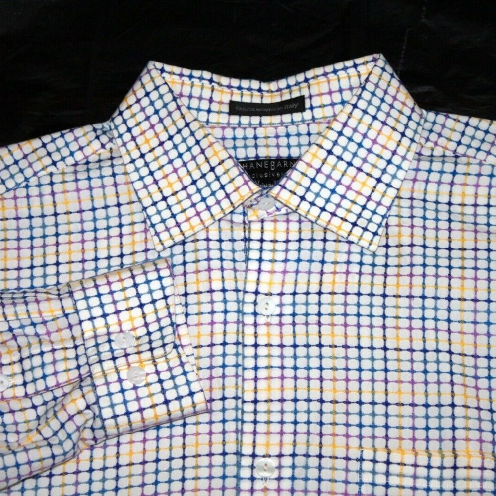 Jhane Barnes Mens Long Sleeve Button Front Shirt S - Picture 2 of 7